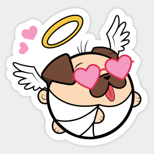 Doopy the Pug Puppy - Valentine's Day Sticker